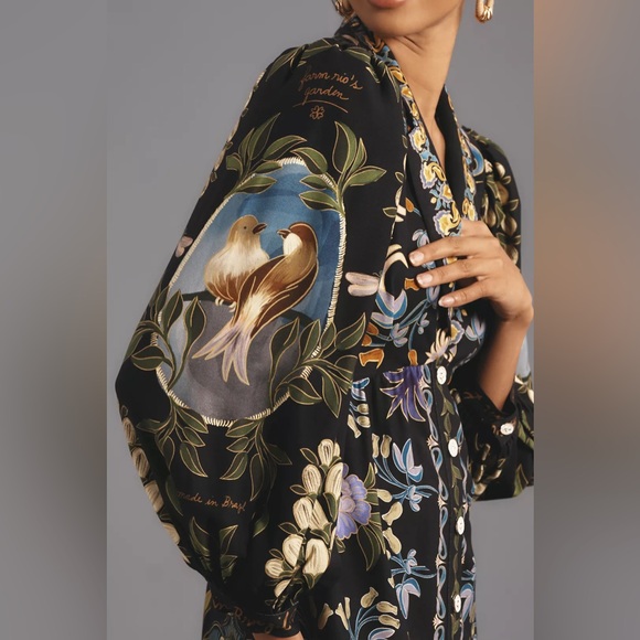 NWT Farm Rio Black Winter Garden Mini Dress - Picture 3 of 6